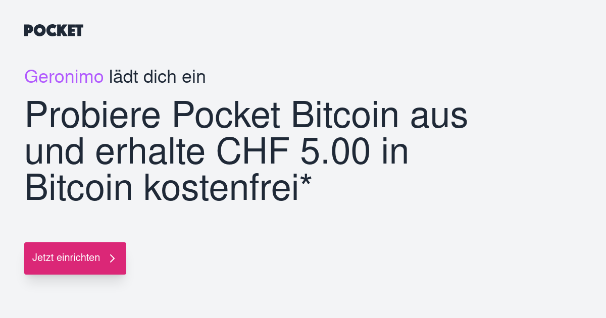 Pocket Bitcoin: Buy BTC Direct to Your Wallet + 5 € Bonus