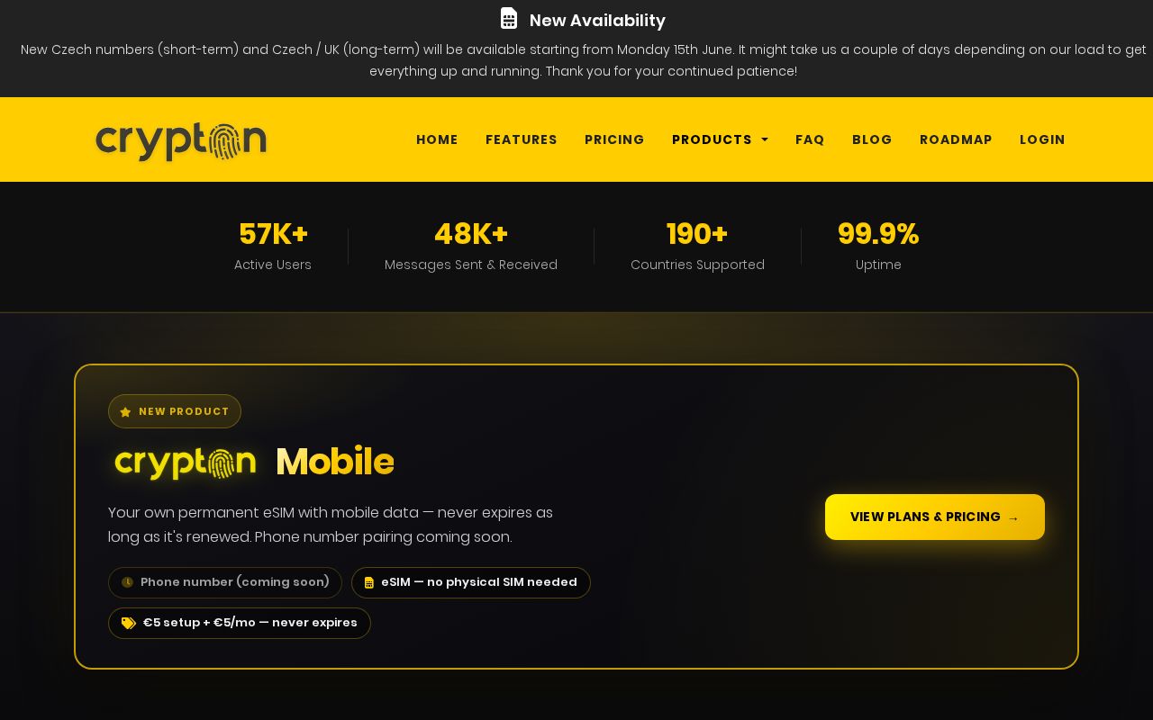 Crypton.sh website screenshot
