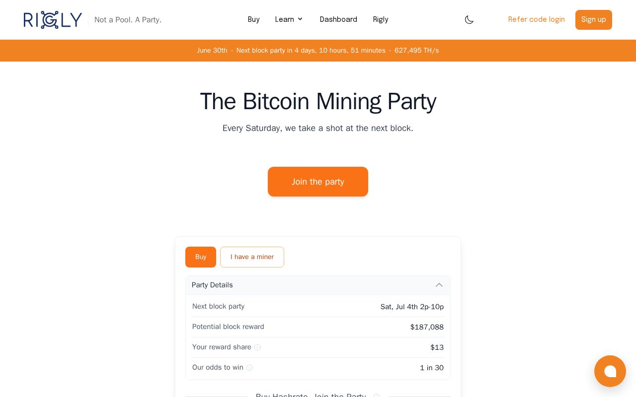 Rigly Block Party website screenshot